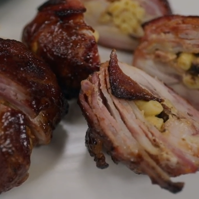 Richard Fergola's Bacon Wrapped Chicken Stuffed with Mac n’ Cheese