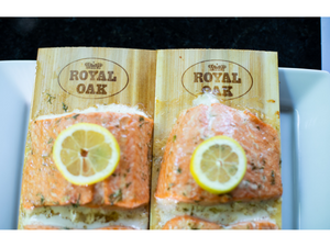 The BBQ Ninja Cedar Plank Lemon Drill Glazed Salmon Fillet